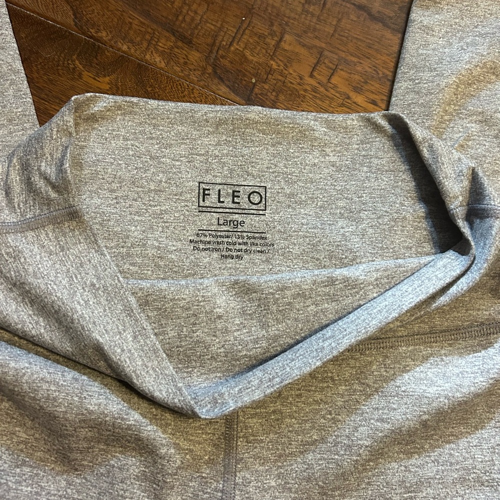Fleo casual Heather Gray activewear Leggings 21' woman's size large. Gym/yoga - Picture 3 of 4
